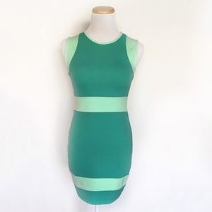 TOPSHOP Green Dress Bodycon Dress Size 2